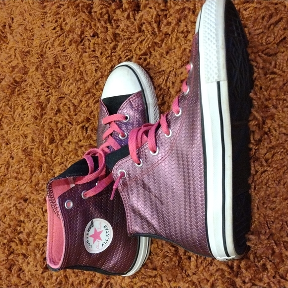 Pink Shimmer Converse Sneakers - Picture 3 of 6